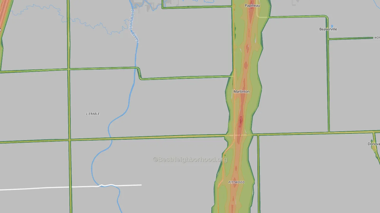 Martinton, IL Map of Noise Levels in Martinton