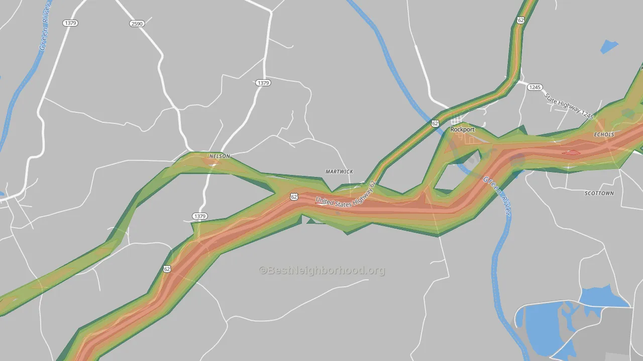 Martwick, KY Map of Noise Levels in Martwick