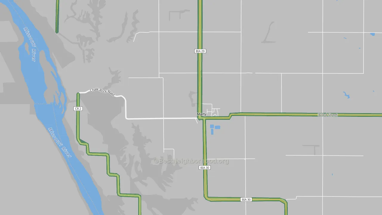 Marty, SD Map of Noise Levels in Marty
