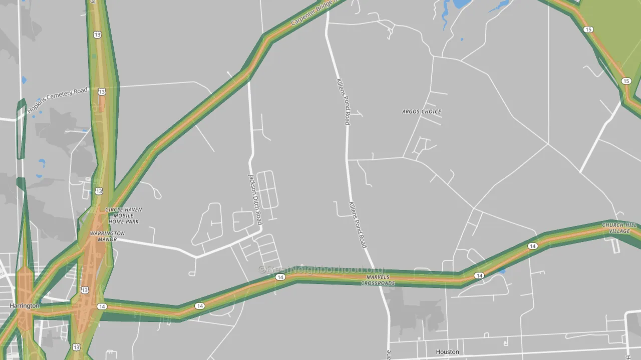 Marvels Crossroads, DE Map of Noise Levels in Marvels Crossroads