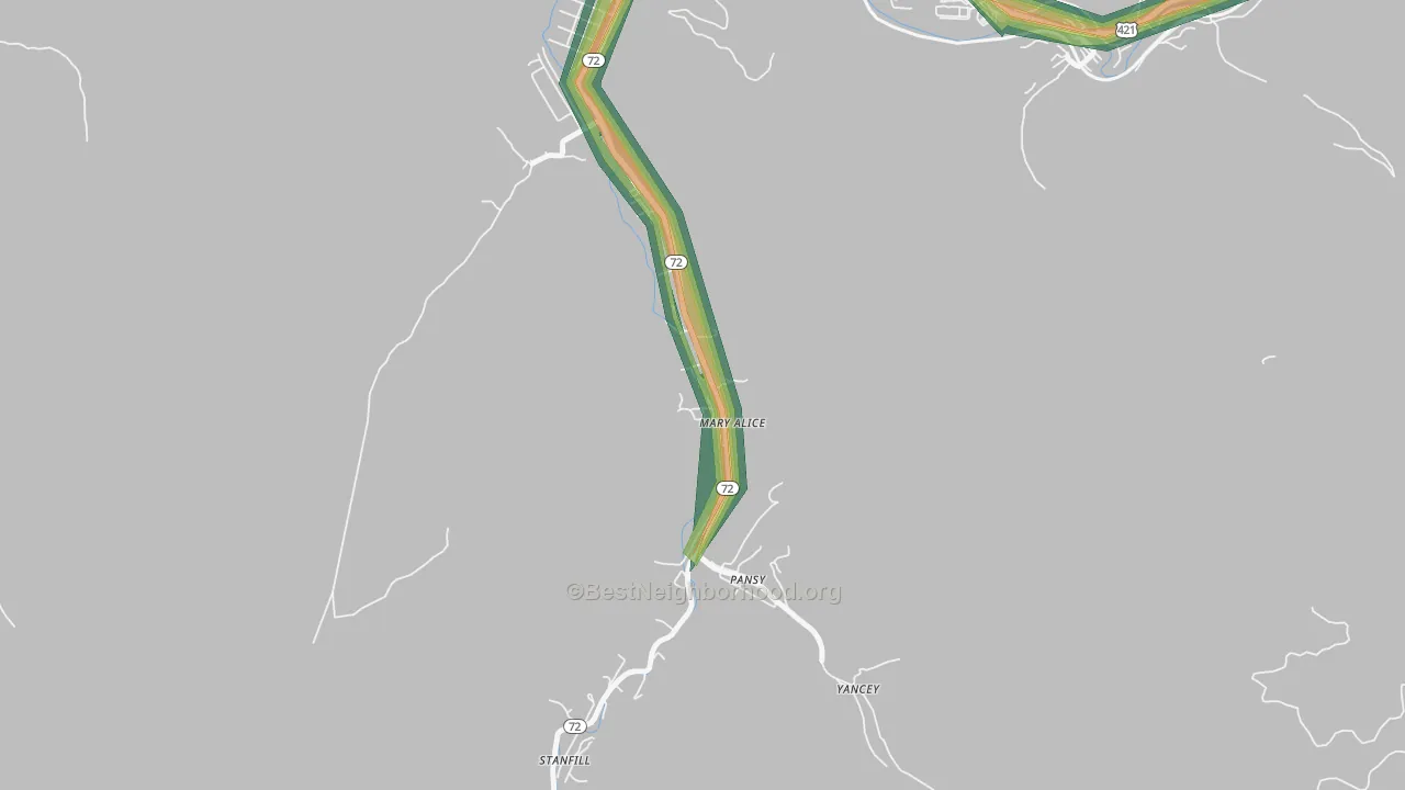 Mary Alice, KY Map of Noise Levels in Mary Alice