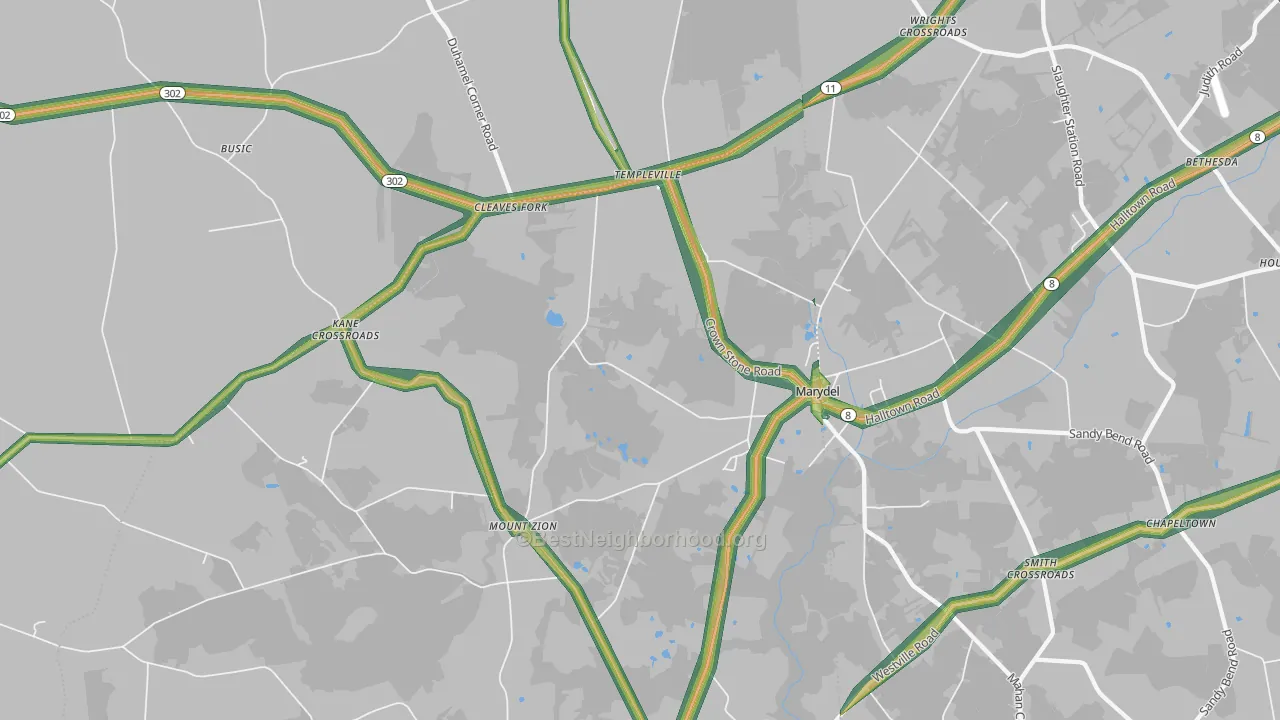 Marydel, MD Map of Noise Levels in Marydel