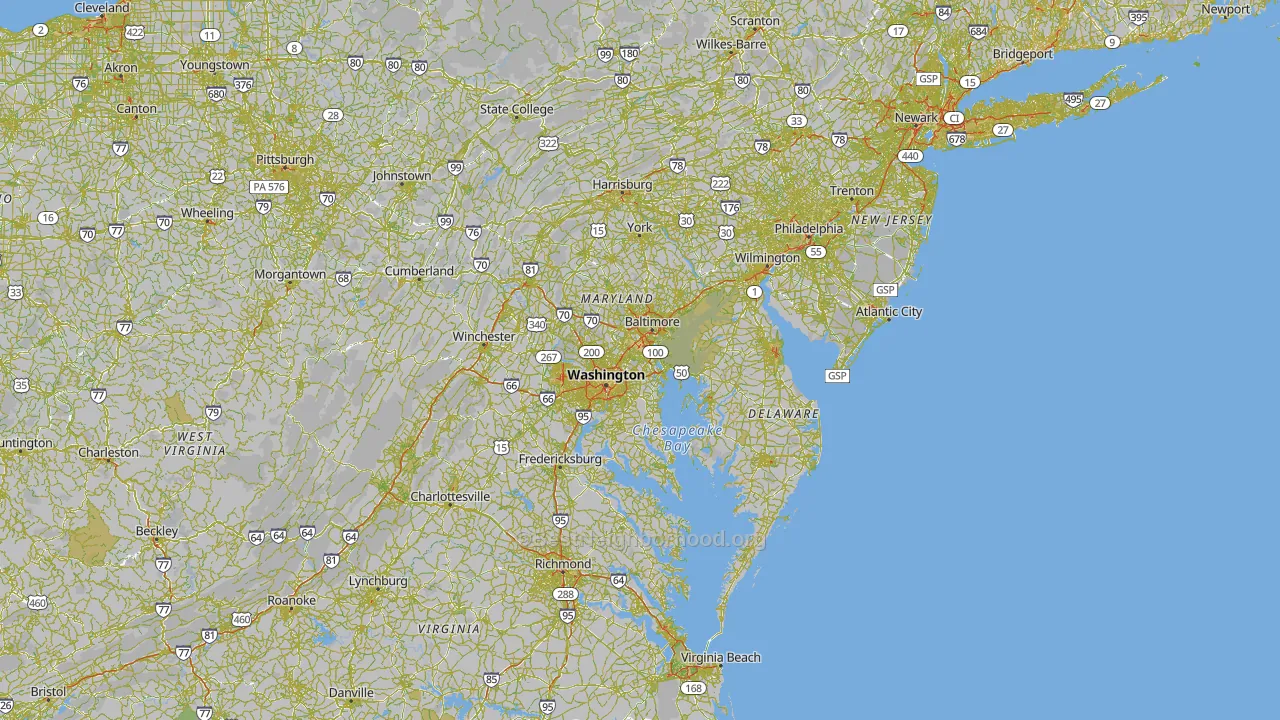 Maryland Map of Noise Levels in Maryland