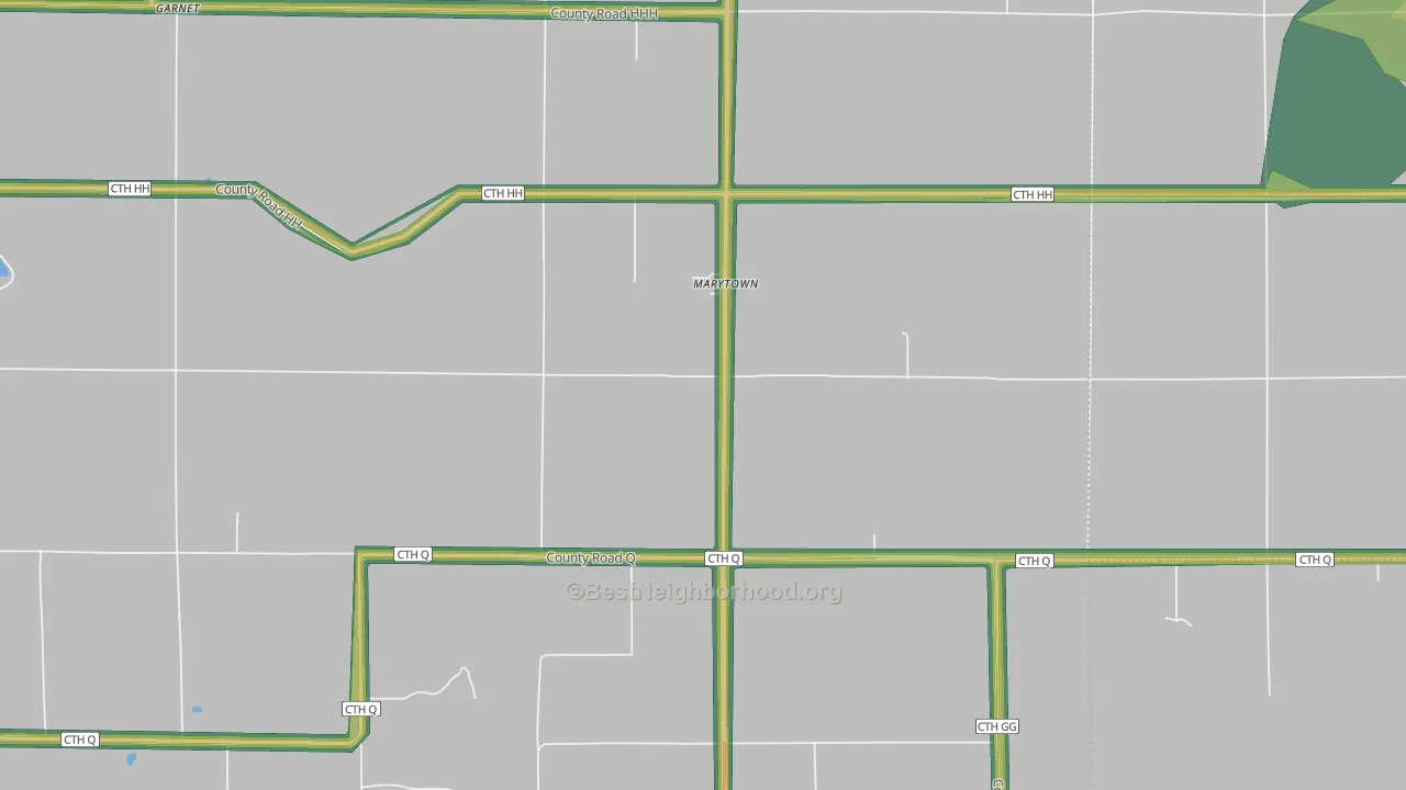 Marytown, WI Map of Noise Levels in Marytown