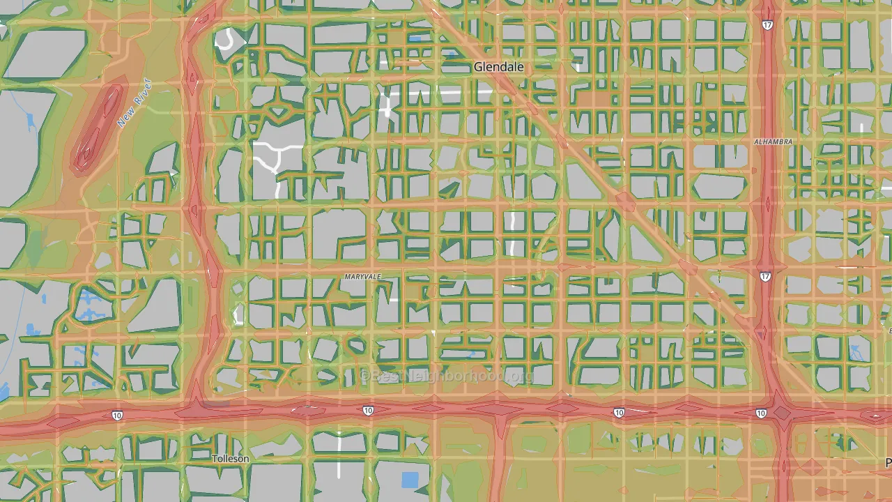 Maryvale, Phoenix, AZ Map of Noise Levels in Maryvale