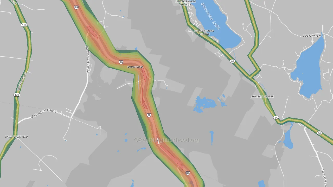Mascoma, NH Map of Noise Levels in Mascoma