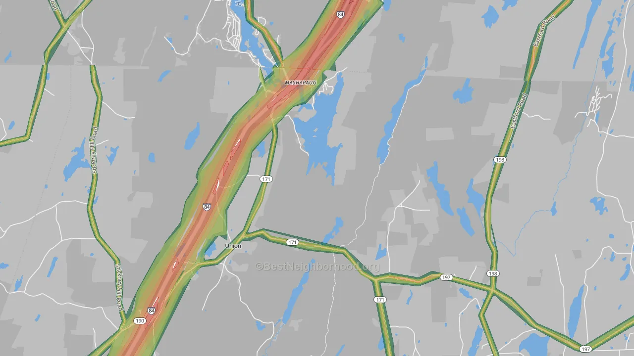 Mashapaug, CT Map of Noise Levels in Mashapaug