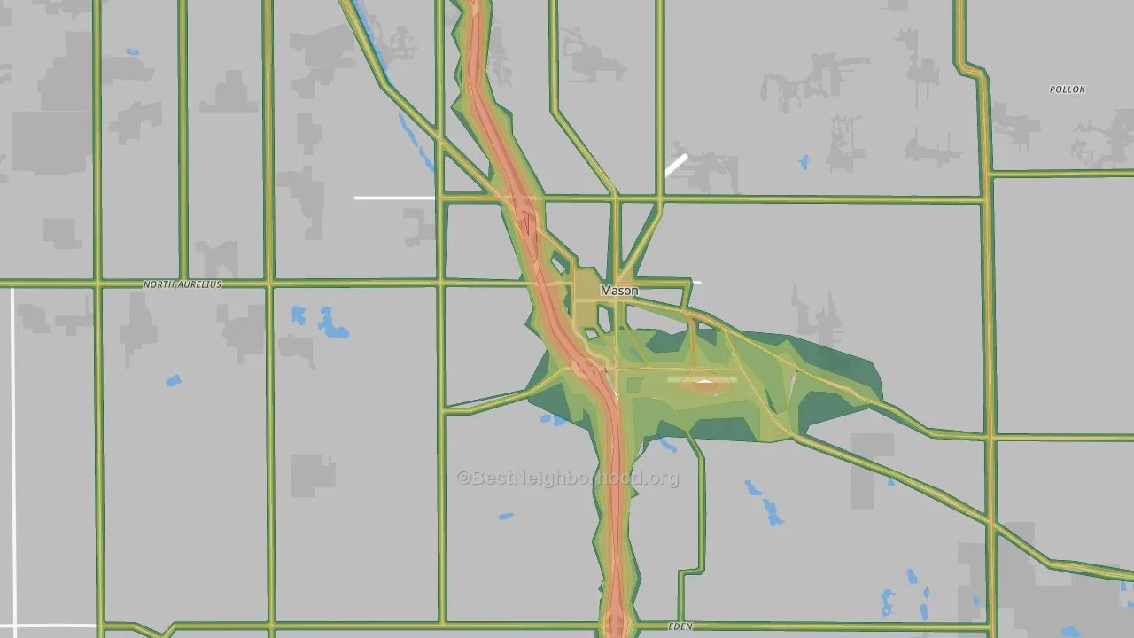 Mason, MI Map of Noise Levels in Mason