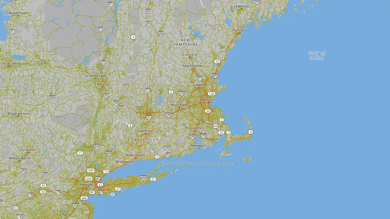 Massachusetts Map of Noise Levels in Massachusetts