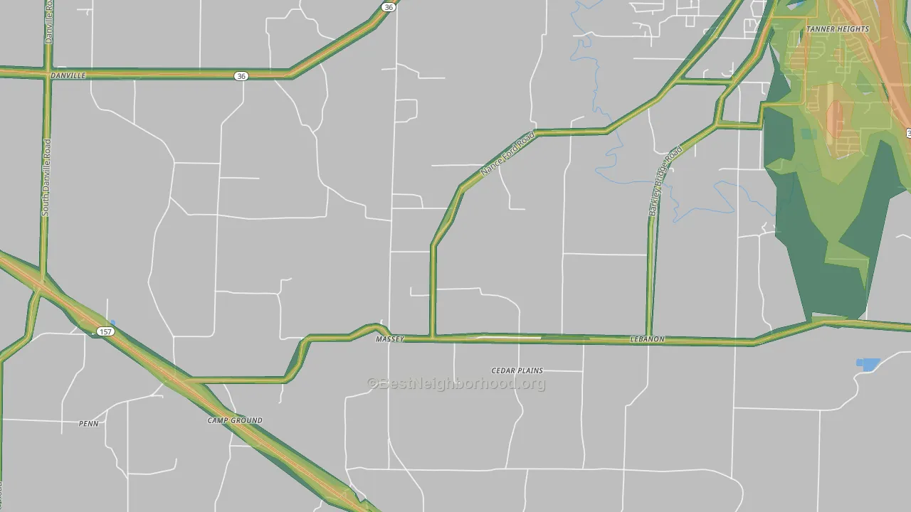 Massey, AL Map of Noise Levels in Massey