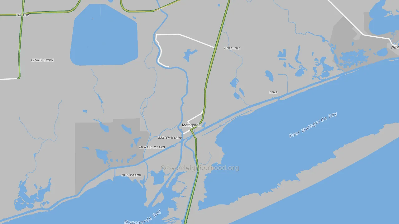Matagorda, TX Map of Noise Levels in Matagorda