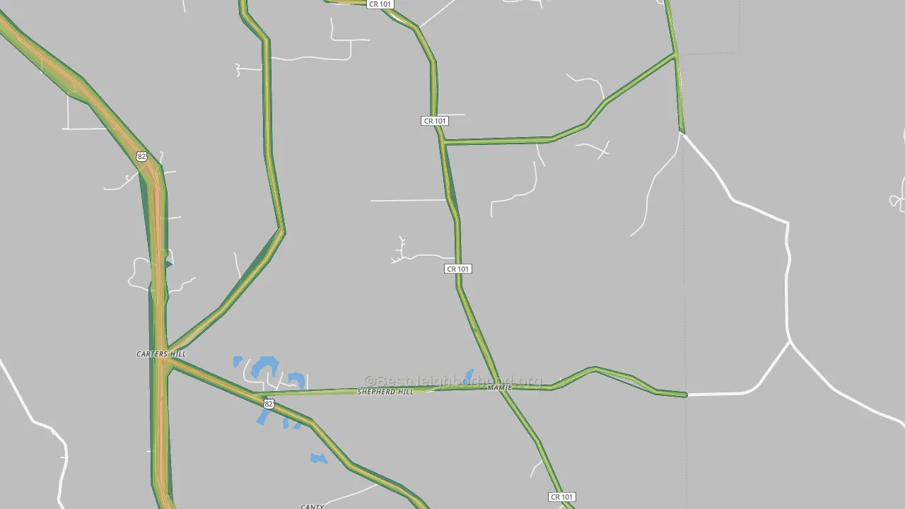 Mathews, AL Map of Noise Levels in Mathews