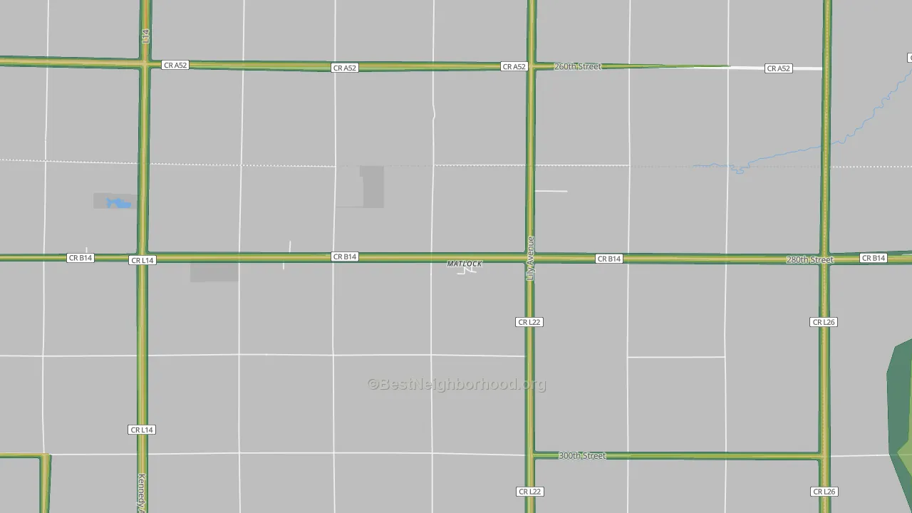 Matlock, IA Map of Noise Levels in Matlock