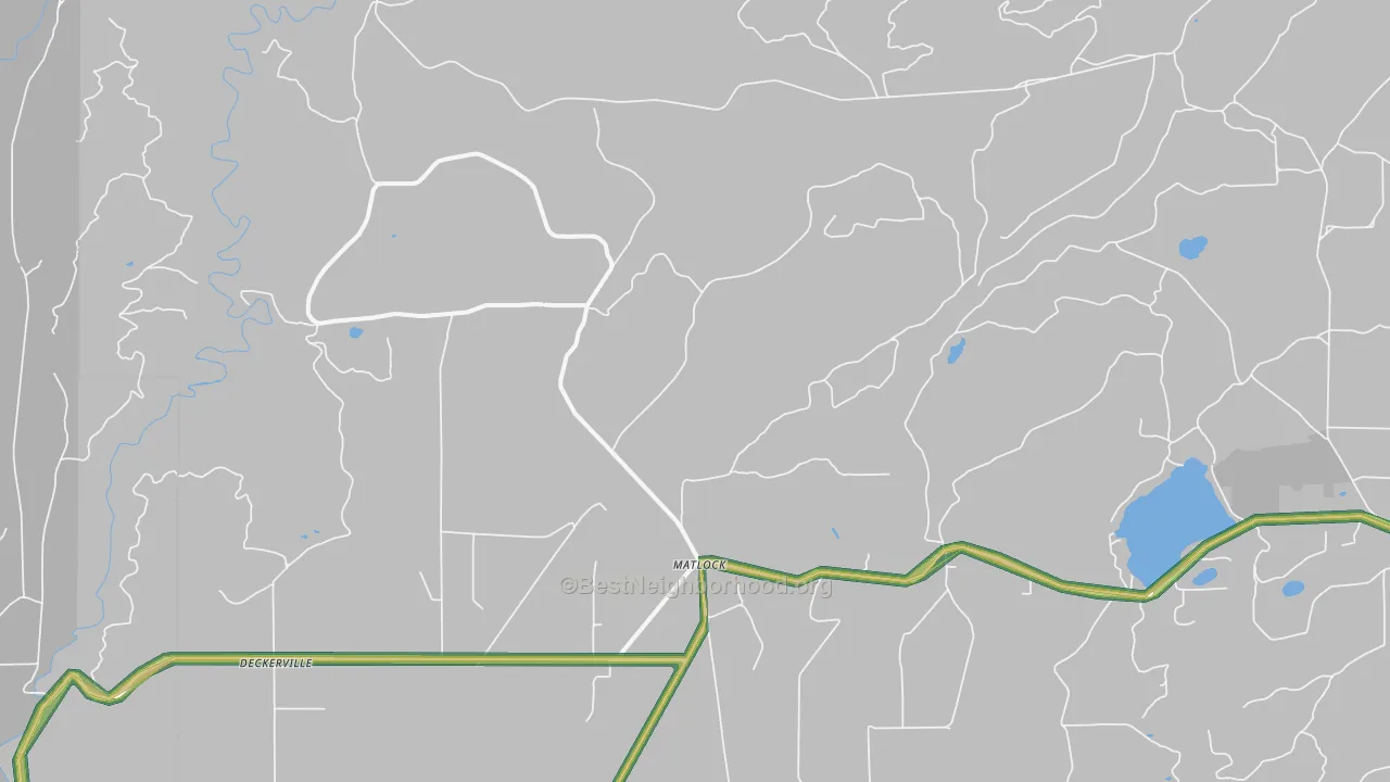 Matlock, WA Map of Noise Levels in Matlock