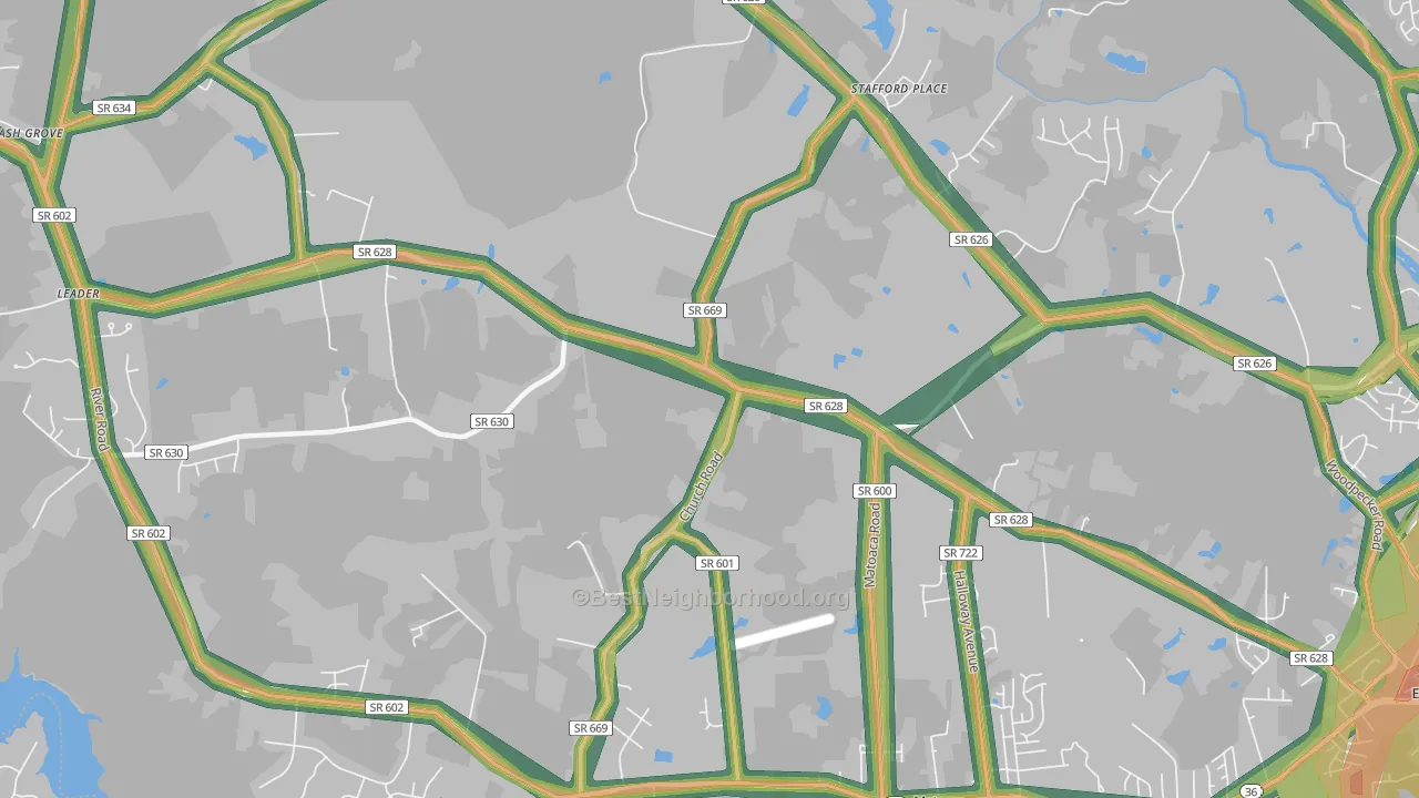 Matoaca, VA Map of Noise Levels in Matoaca