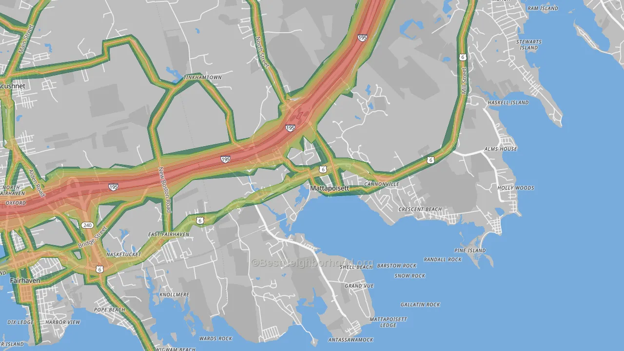 Mattapoisett, MA Map of Noise Levels in Mattapoisett