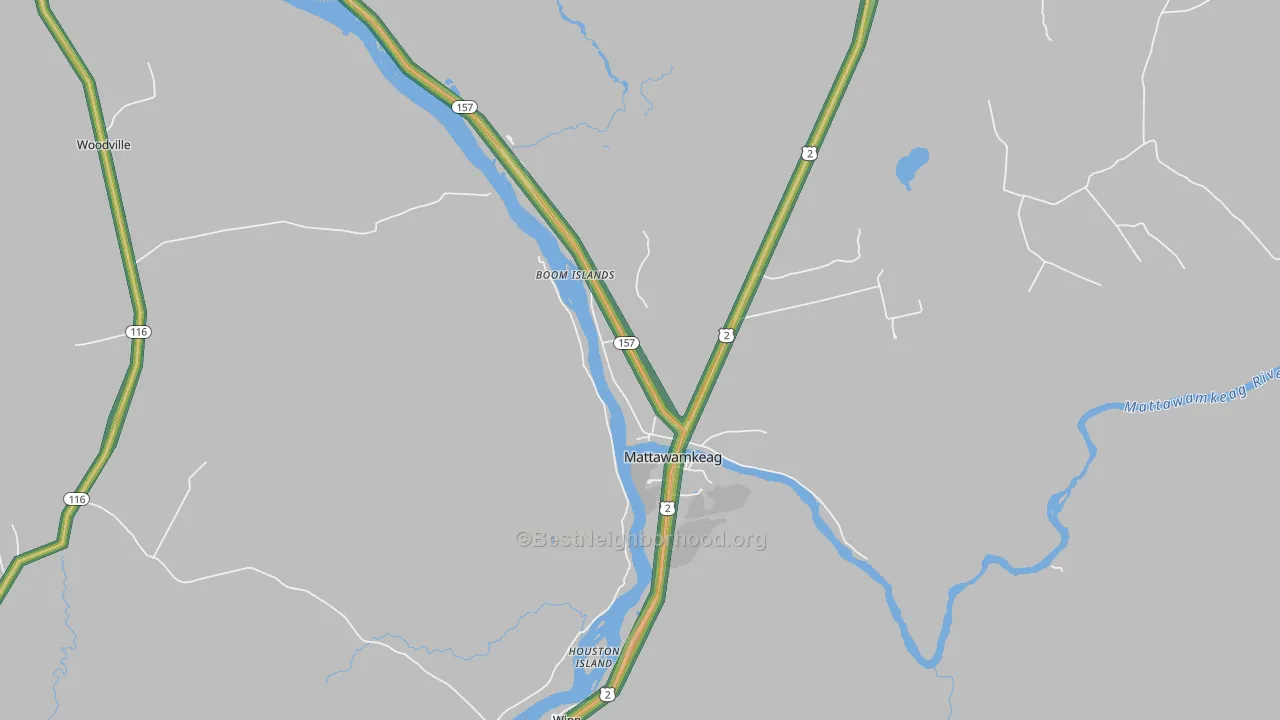 Mattawamkeag, ME Map of Noise Levels in Mattawamkeag