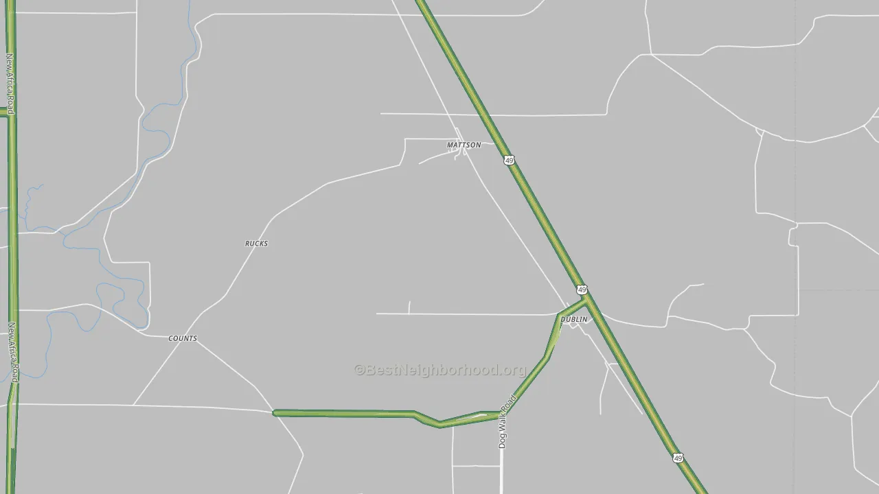 Mattson, MS Map of Noise Levels in Mattson