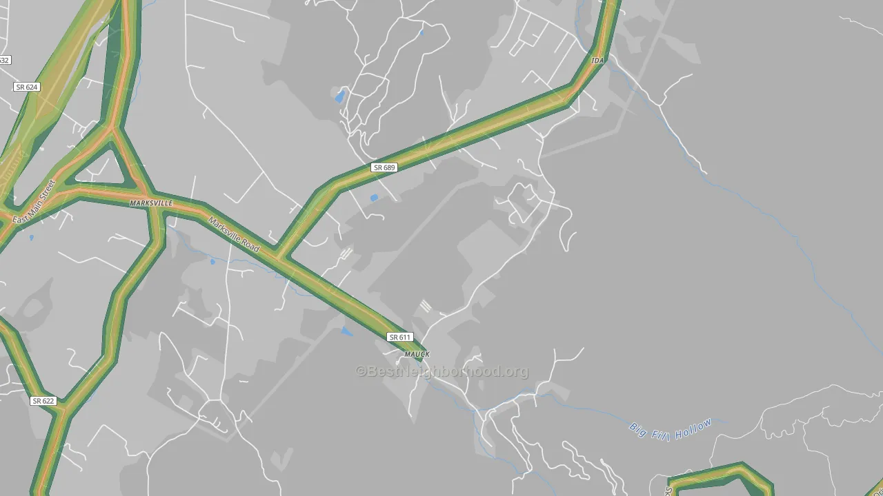 Mauck, VA Map of Noise Levels in Mauck