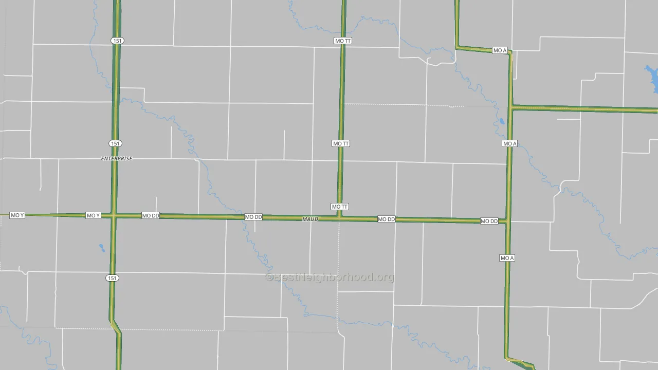 Maud, MO Map of Noise Levels in Maud