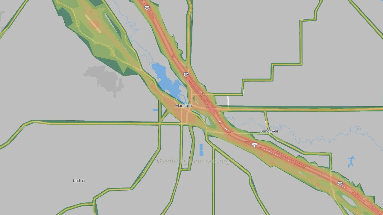 Mauston, WI Map of Noise Levels in Mauston