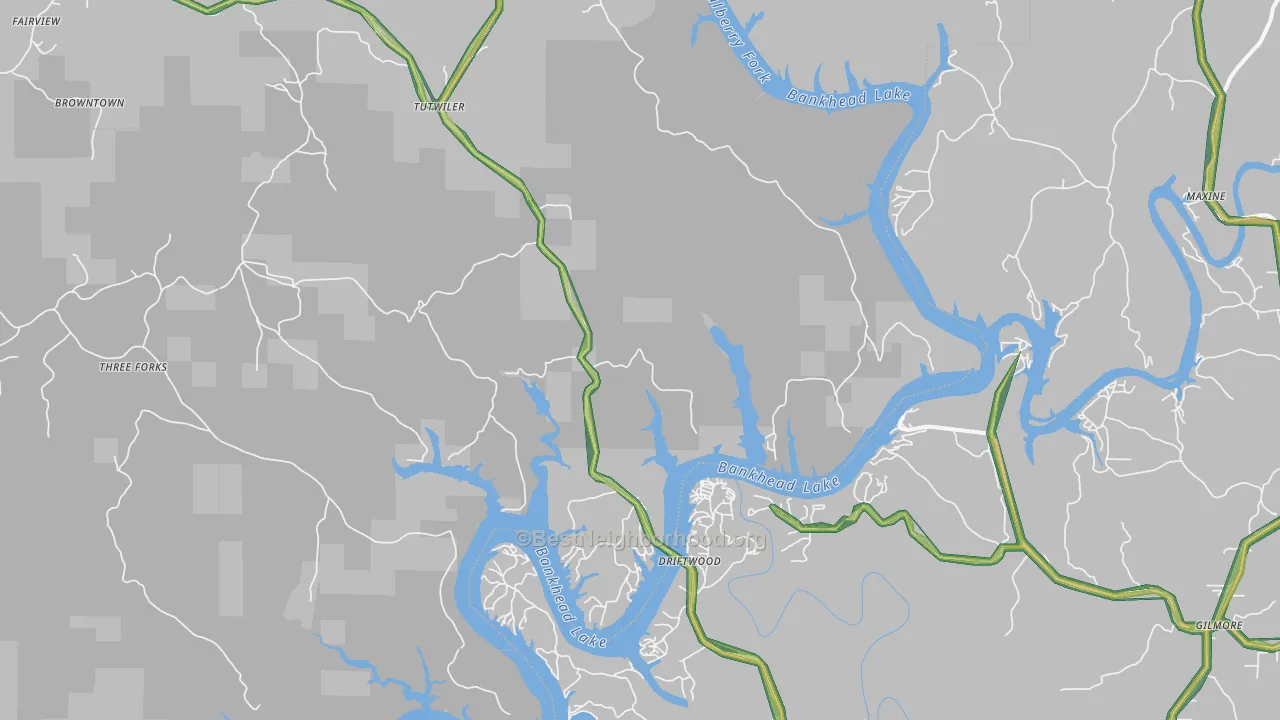 Maxine, AL Map of Noise Levels in Maxine