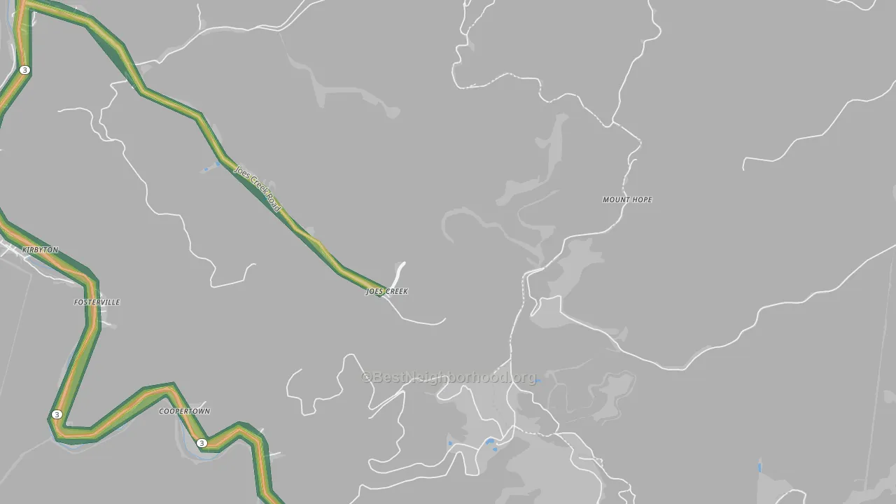 Maxine, WV Map of Noise Levels in Maxine