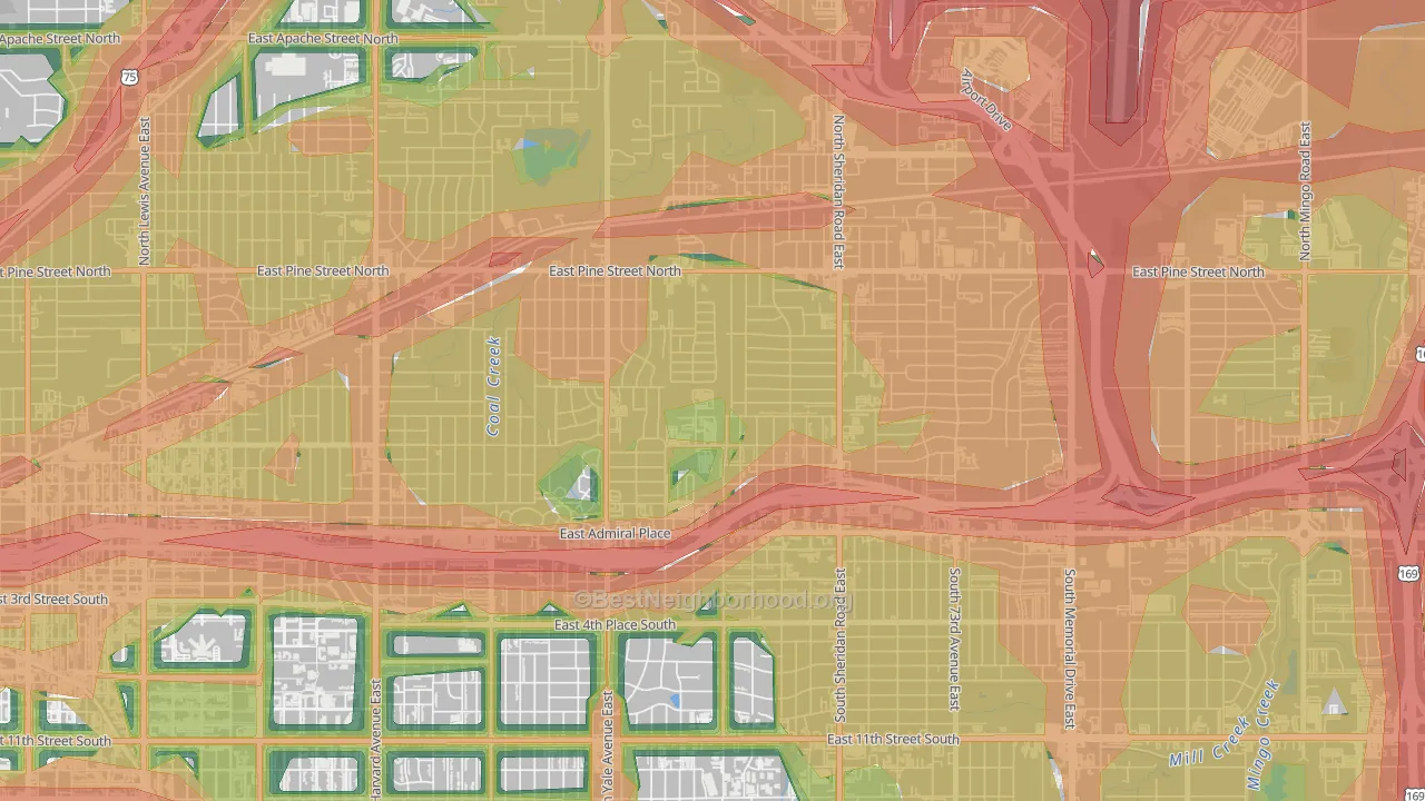 Maxwell, Tulsa, OK Map of Noise Levels in Maxwell