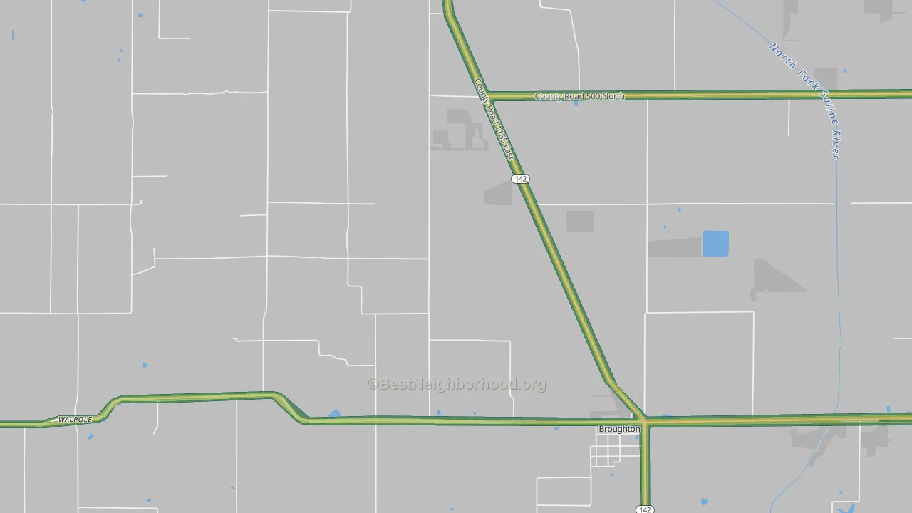 Mayberry, IL Map of Noise Levels in Mayberry