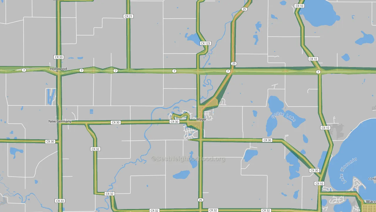 Mayer, MN Map of Noise Levels in Mayer