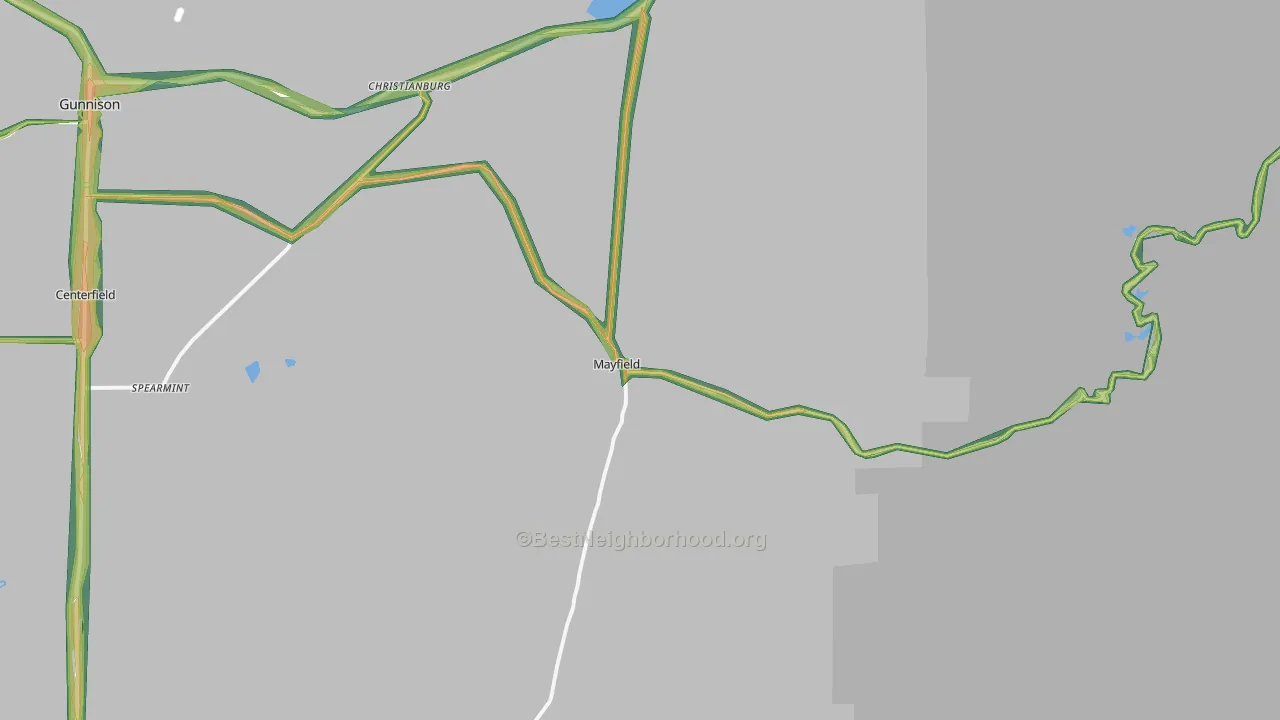 Mayfield, UT Map of Noise Levels in Mayfield