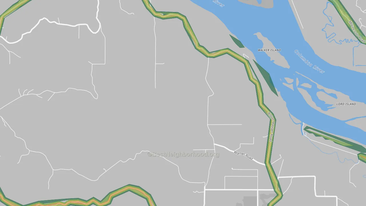 Mayger, OR Map of Noise Levels in Mayger