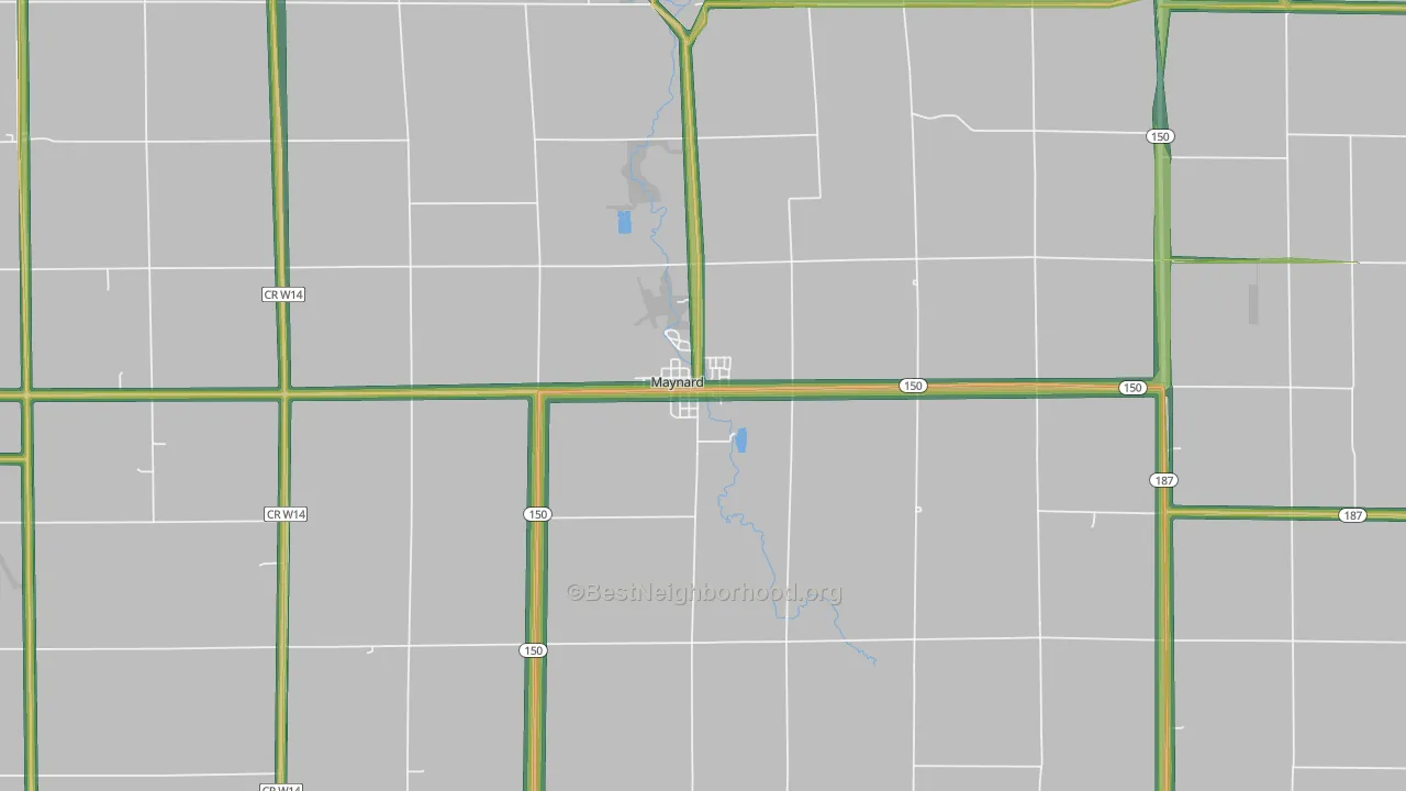 Maynard, IA Map of Noise Levels in Maynard