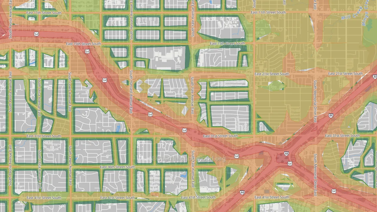 Mayo Meadow, Tulsa, OK Map of Noise Levels in Mayo Meadow