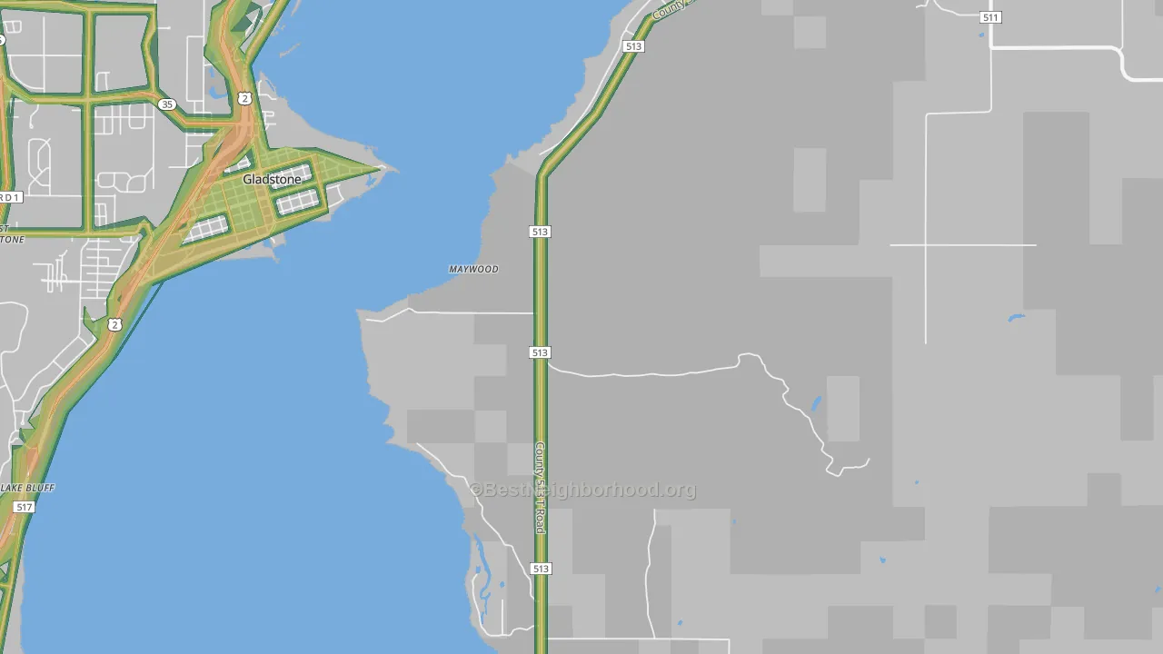 Maywood, MI Map of Noise Levels in Maywood