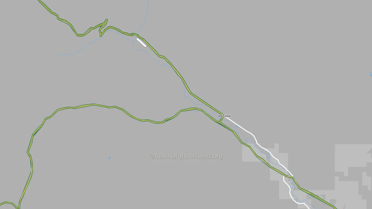 Mazama, WA Map of Noise Levels in Mazama