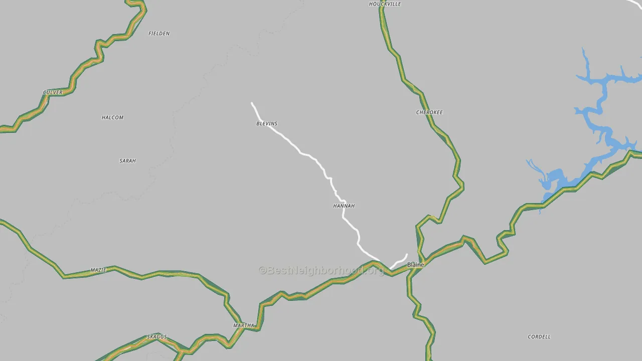 Mazie, KY Map of Noise Levels in Mazie