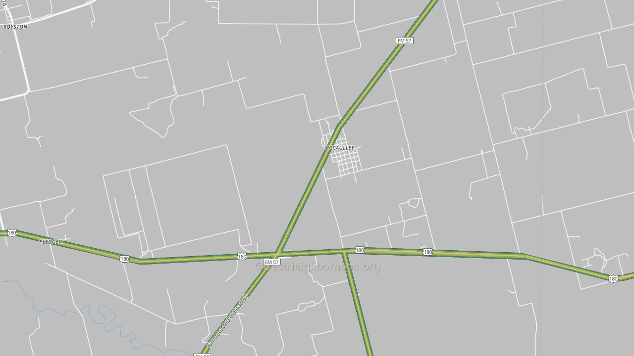 Mc Caulley, TX Map of Noise Levels in Mc Caulley