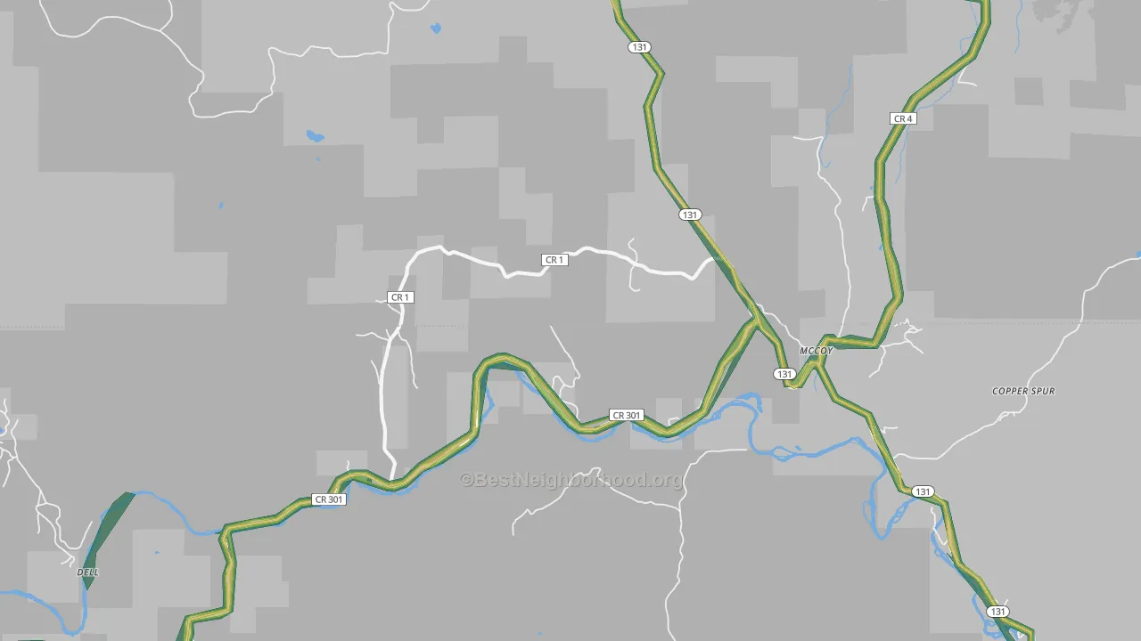 Mc Coy, CO Map of Noise Levels in Mc Coy
