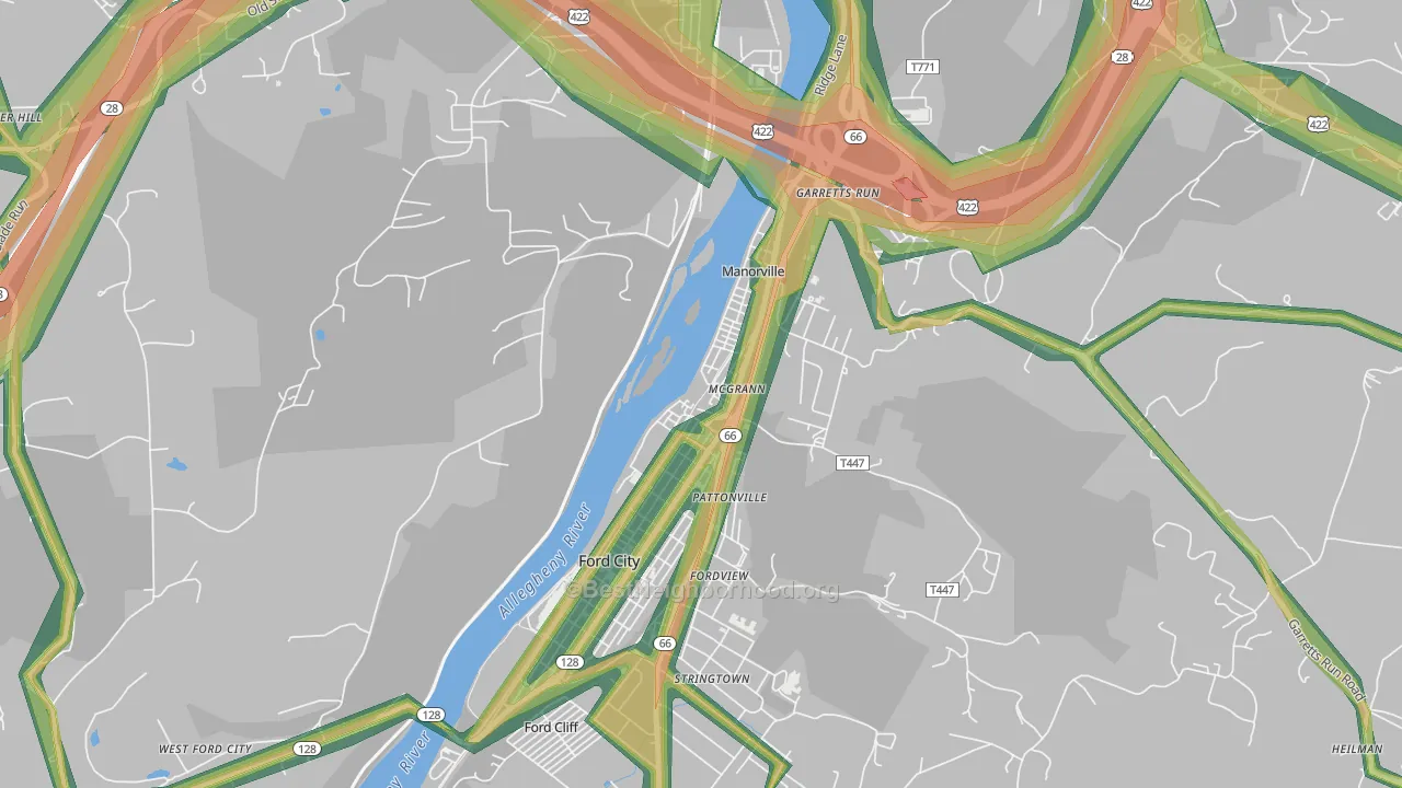 Mc Grann, PA Map of Noise Levels in Mc Grann