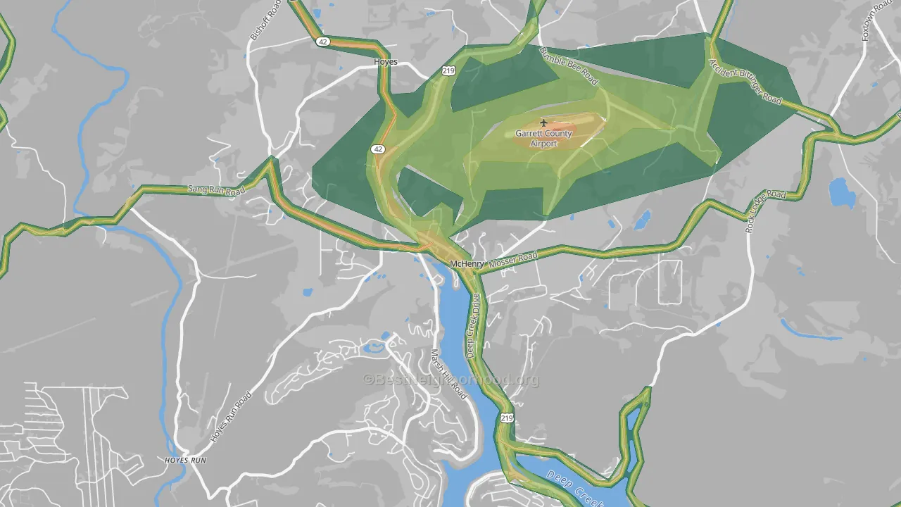 Mc Henry, MD Map of Noise Levels in Mc Henry