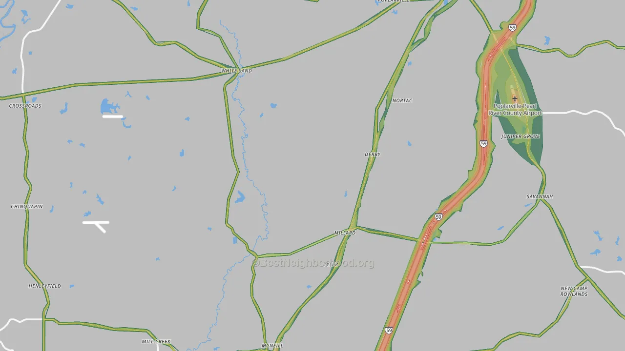 Mc Neill, MS Map of Noise Levels in Mc Neill