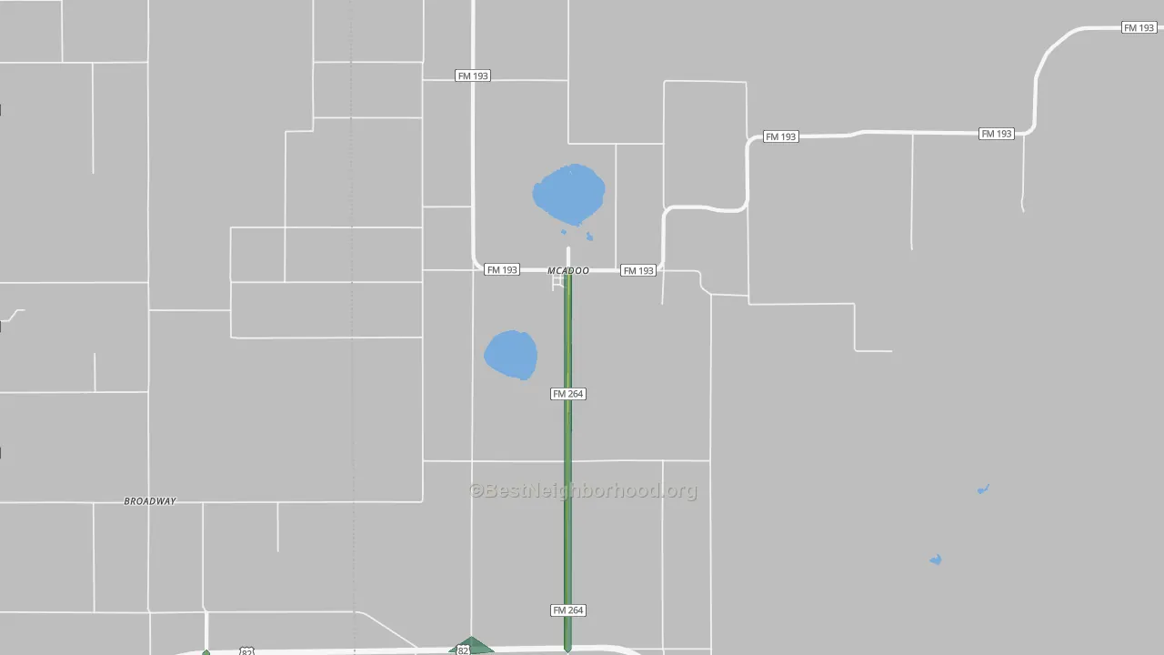 Mcadoo, TX Map of Noise Levels in Mcadoo