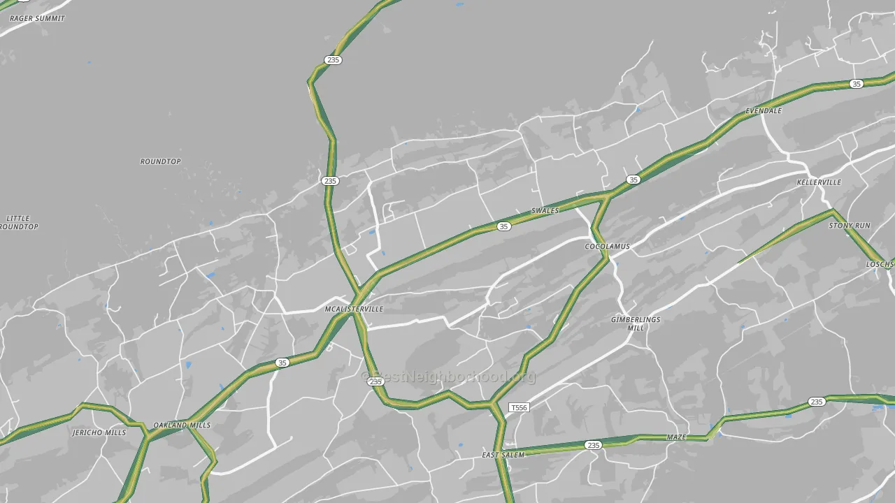 McAlisterville, PA Map of Noise Levels in McAlisterville