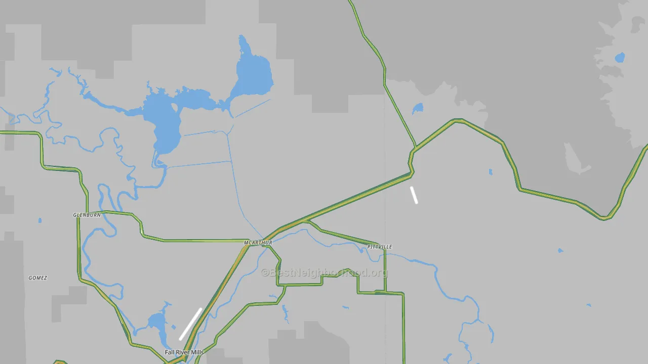 Mcarthur, CA Map of Noise Levels in Mcarthur