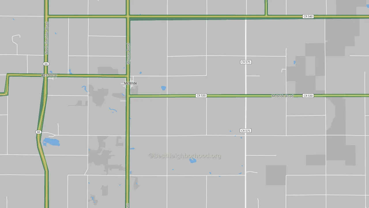 Mcbrides, MI Map of Noise Levels in Mcbrides