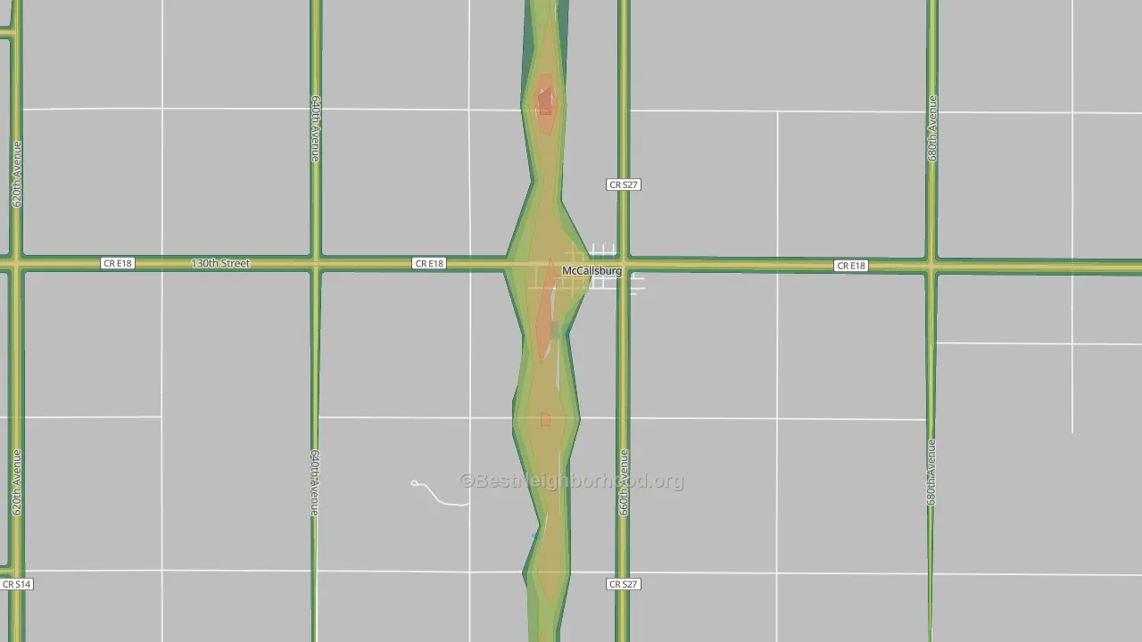 McCallsburg, IA Map of Noise Levels in McCallsburg