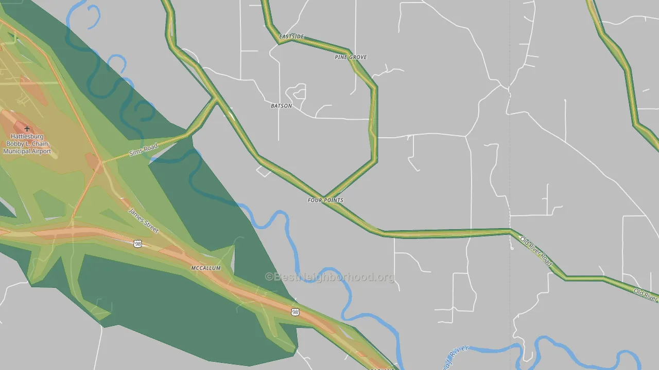 McCallum, MS Map of Noise Levels in McCallum