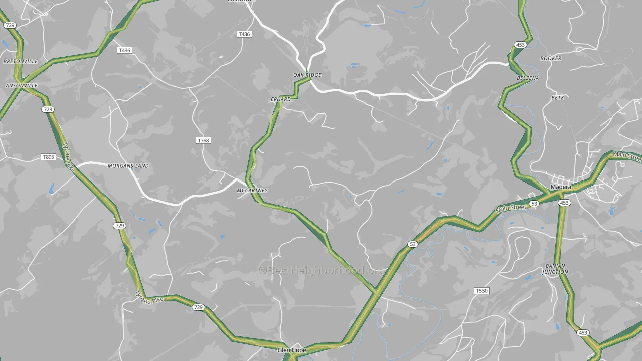 McCartney, PA Map of Noise Levels in McCartney
