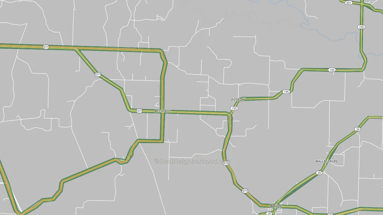 McCaskill, AR Map of Noise Levels in McCaskill
